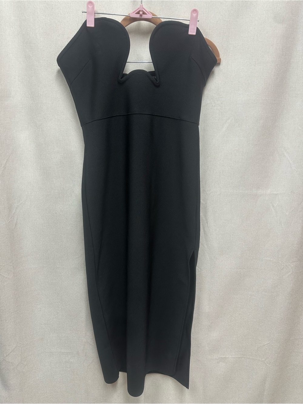 Nasty Gal Black Strapless Midi Dress – Size US 10